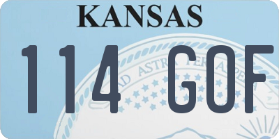 KS license plate 114GOF