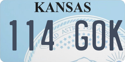 KS license plate 114GOK