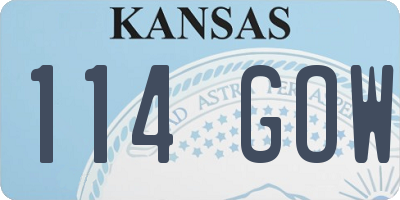 KS license plate 114GOW