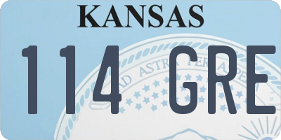 KS license plate 114GRE