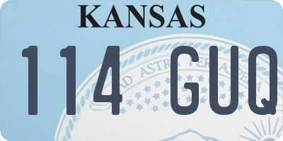 KS license plate 114GUQ