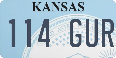 KS license plate 114GUR