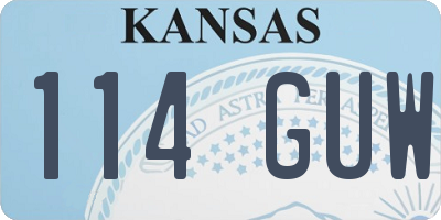 KS license plate 114GUW