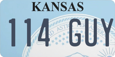 KS license plate 114GUY