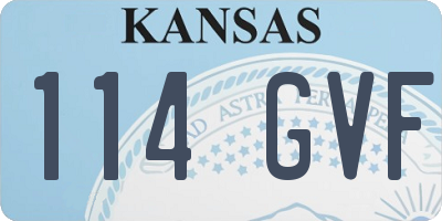 KS license plate 114GVF
