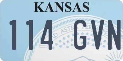 KS license plate 114GVN
