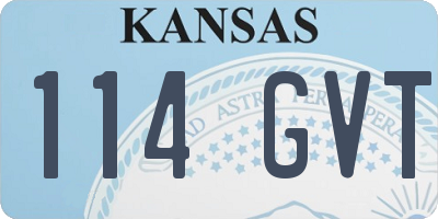 KS license plate 114GVT