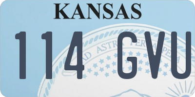 KS license plate 114GVU