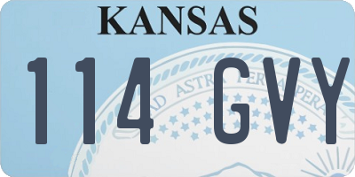 KS license plate 114GVY