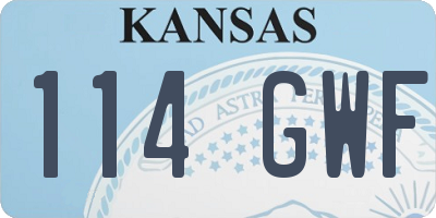 KS license plate 114GWF