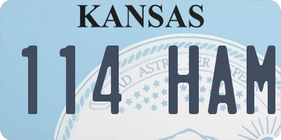 KS license plate 114HAM