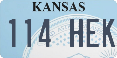 KS license plate 114HEK