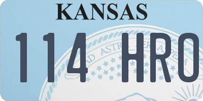 KS license plate 114HRO
