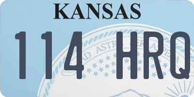 KS license plate 114HRQ