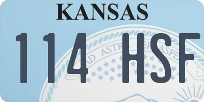 KS license plate 114HSF