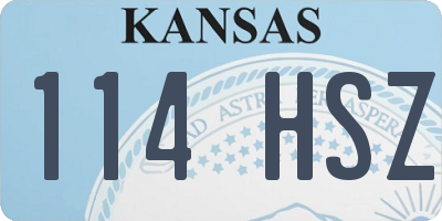 KS license plate 114HSZ