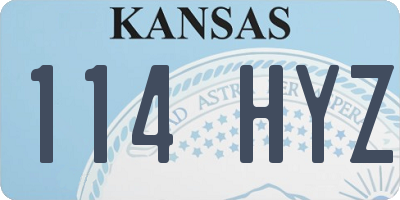 KS license plate 114HYZ