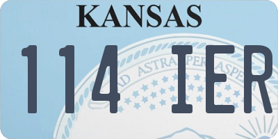 KS license plate 114IER