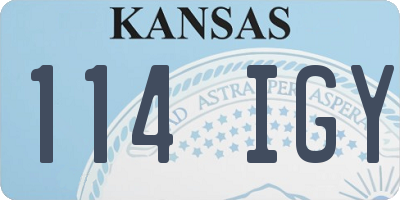 KS license plate 114IGY
