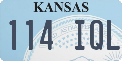 KS license plate 114IQL
