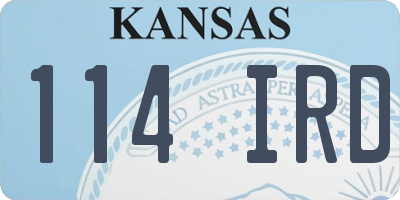 KS license plate 114IRD