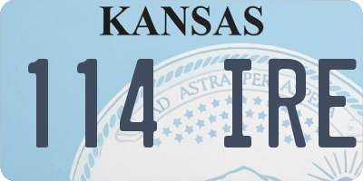 KS license plate 114IRE