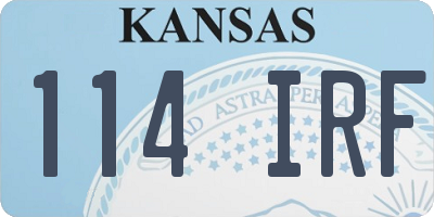KS license plate 114IRF
