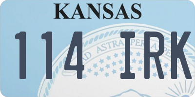 KS license plate 114IRK