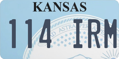 KS license plate 114IRM