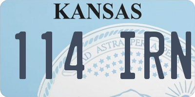 KS license plate 114IRN
