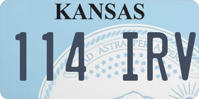 KS license plate 114IRV