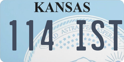 KS license plate 114IST