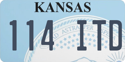 KS license plate 114ITD