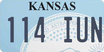 KS license plate 114IUN