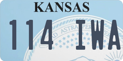 KS license plate 114IWA