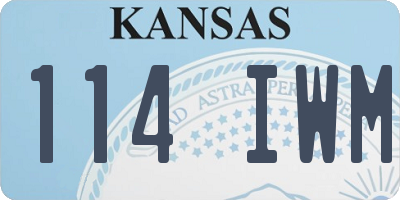KS license plate 114IWM