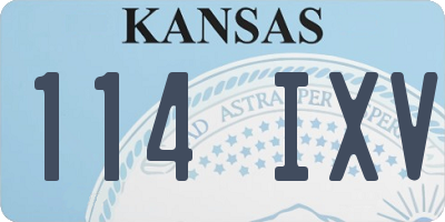 KS license plate 114IXV