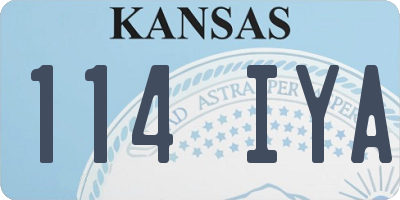 KS license plate 114IYA