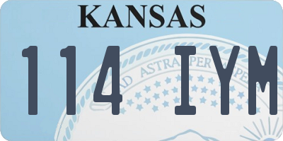 KS license plate 114IYM
