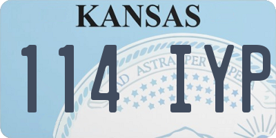 KS license plate 114IYP