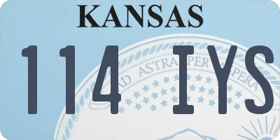 KS license plate 114IYS