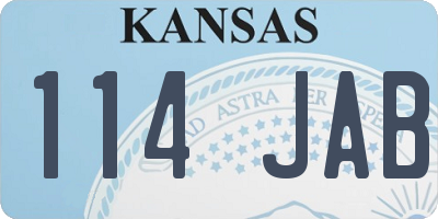 KS license plate 114JAB