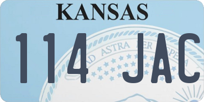 KS license plate 114JAC
