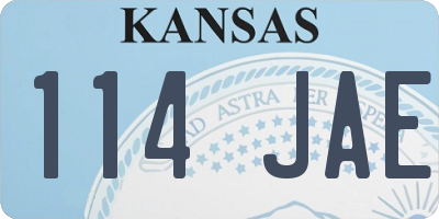 KS license plate 114JAE