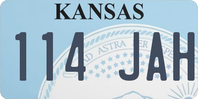 KS license plate 114JAH