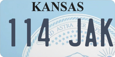 KS license plate 114JAK