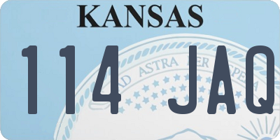 KS license plate 114JAQ