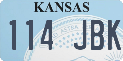 KS license plate 114JBK