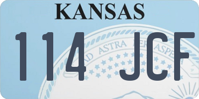 KS license plate 114JCF