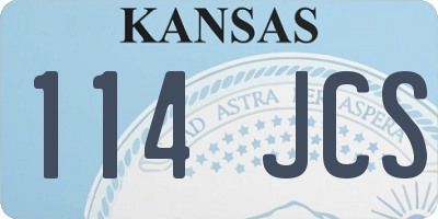 KS license plate 114JCS